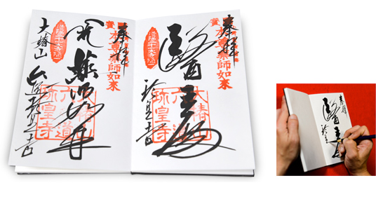 本尊墨書「薬師如来」「医王殿」の御朱印